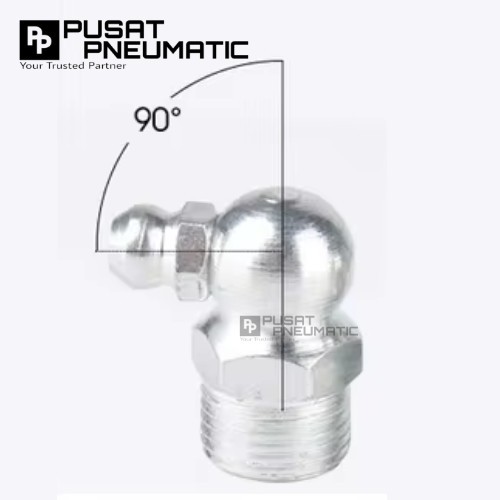 M10 Nepple Gress Nipple Grease Elbow 90 Derajat Nepel Gris Knee 90° Drat 10 MM