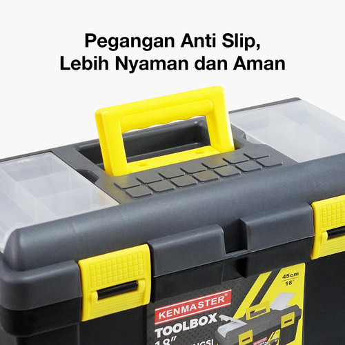Kenmaster Tool Box Plastik 18 Inch / Tool Box Jumbo / Toolbox Jumbo / Toolbox Plastik / Tempat Penyimpanan Perkakas / Tempat Penyimpanan Multifungsi - Kotak Perkakas - Kotak Serbaguna - Kotak Peralatan
