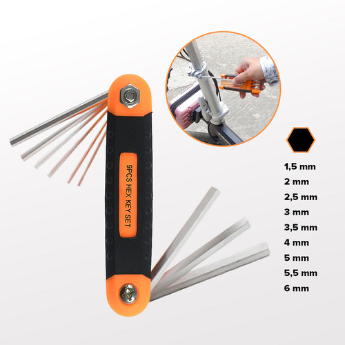 Kenmaster Kunci L Lipat 9 Pcs Crum