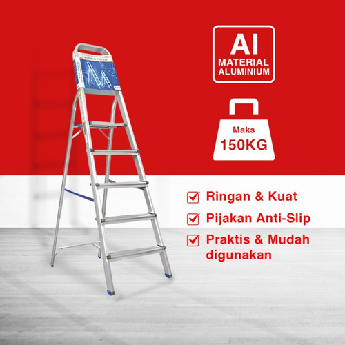 Kenmaster Tangga Lipat Tangga Panjang Tangga Rumah Tangga 9 Step (9 Langkah) Alumunium KM109 TNGG015