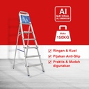 Kenmaster Tangga Lipat Tangga Panjang Tangga Rumah Tangga 9 Step (9 Langkah) Alumunium KM109 TNGG015