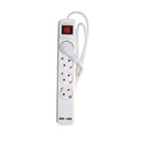 Kenmaster Stop Kontak 4 Lubang + Colokan 2 Lubang USB Stopkontak Colokan Listrik Colokan