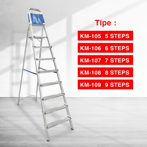 Kenmaster Tangga Lipat Tangga Panjang Tangga Rumah Tangga 9 Step (9 Langkah) Alumunium KM109 TNGG015