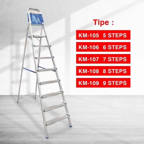 Kenmaster Tangga Lipat Tangga Rumah Tangga 7 Step Alumunium KM107 A