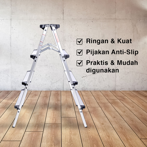 Kenmaster Tangga Lipat Tangga Pendek Tangga Rumah Tangga 4 Step Alumunium KM204