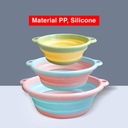 Baskom Lipat Serbaguna Set of 3 Pcs / Baskom Silikon / Baskom Lipat Silikon / Baskom Portable / Baskom Lipat Portable / Folding Basin Portable - Uk. S, M, L