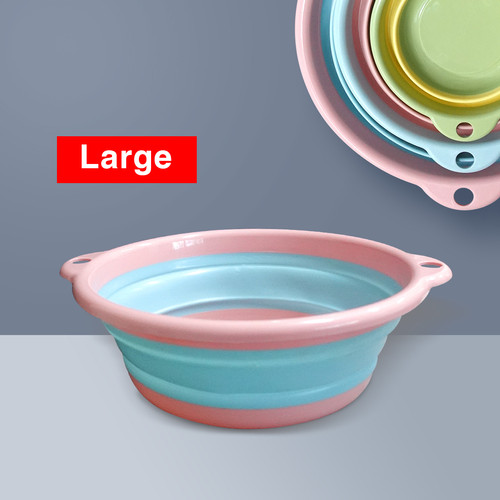 Baskom Lipat Serbaguna Set of 3 Pcs / Baskom Silikon / Baskom Lipat Silikon / Baskom Portable / Baskom Lipat Portable / Folding Basin Portable - Uk. S, M, L