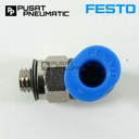 QSLM-M5-4 One Touch Fitting Elbow Male Slip Lock Socket Push In Connector Nipple Nepel Selang 4mm Drat M5 FESTO
