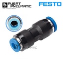 QS-12-10 One Touch Fitting Reducer Lurus Slip Lock Socket Push In Connector Nipple Nepel Selang 12mm x 10mm FESTO