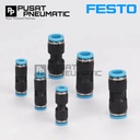 QS-10 One Touch Fitting Union Lurus Slip Lock Socket Push In Connector Nipple Nepel Selang 10mm x 10mm FESTO