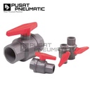 1" Stop Kran Ball Valve PVC 2PC Body / Stop Keran Air Ball Valve 2 PC  Body Pipa Socket Connection JIS Standart Size 1 Inch 32MM
