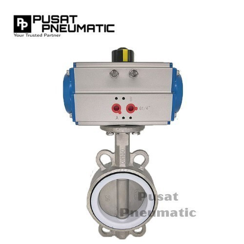 Actuator Butterfly Valve Stainless Seat PTFE Single Acting 10 Inch