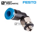 QSLM-M5-4 One Touch Fitting Elbow Male Slip Lock Socket Push In Connector Nipple Nepel Selang 4mm Drat M5 FESTO