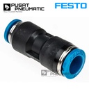 QS-6-4 One Touch Fitting Reducer Lurus Slip Lock Socket Push In Connector Nipple Nepel Selang 6mm x 4mm FESTO