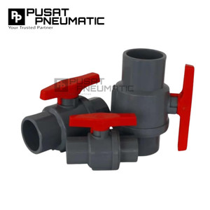 1" Stop Kran Ball Valve PVC 2PC Body / Stop Keran Air Ball Valve 2 PC  Body Pipa Socket Connection JIS Standart Size 1 Inch 32MM