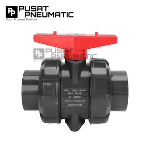 3/4" Stop Kran Ball Valve PVC Double True Union / Stop Keran Air Ball Valve Watermur Pipa Socket Connection JIS Standart Size 3/4 Inch 26MM