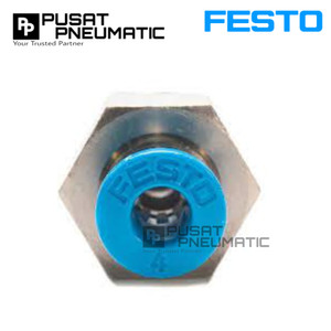QS-3/8-12 One Touch Fitting Lurus Male Slip Lock Socket Push In Connector Nipple Nepel Selang 12mm Drat 3/8 Inch FESTO