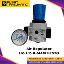 LR-1/2-D-MAXI Pneumatic Air Pressure Regulator Festo Pengatur Tekanan Angin Drat 1/2 Inch 16 Bar