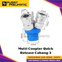 Adaptor Selang Multi Coupler Quick Coupling Release Cabang 3 Way