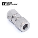 12MM x 12MM Union Connector Tube OD 12 MM x 12 MM Stainless Steel