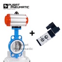 Actuator Butterfly Valve Cast Iron Seat PTFE Double Acting 2 1/2 Inch