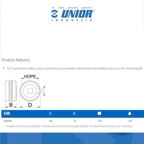 UNIOR Bottom bracket socket HOPE - 1671.HP