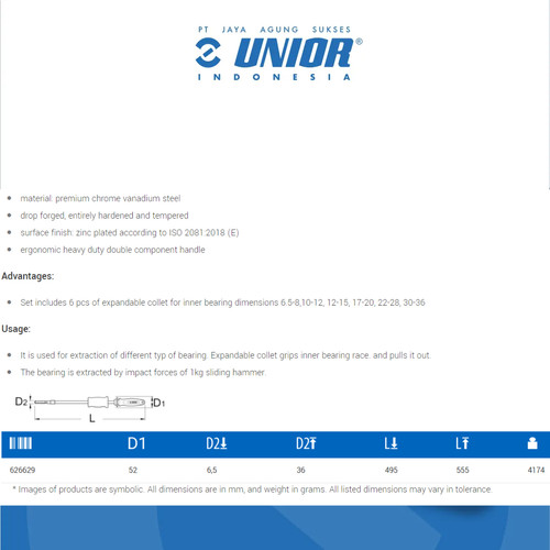 UNIOR Inner bearing puller - 689/2BI-US