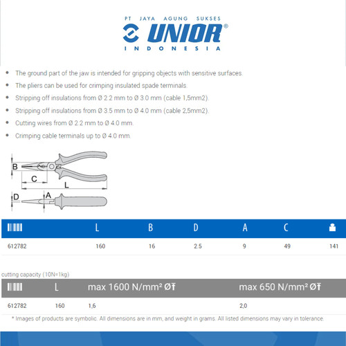 UNIOR Multifunctional electrician`s pliers - 514/1BI