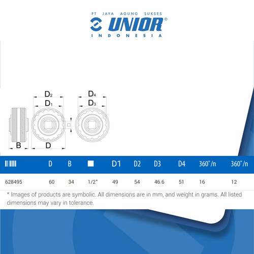 UNIOR Bottom bracket socket T47 - 1671.T47