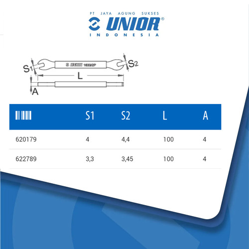 UNIOR Double sided spoke wrench - 1633/2P