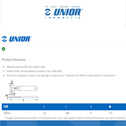 UNIOR Rotor truing fork - 1666/2DP