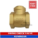 3/4" Swing Check Valve Kuningan Klep Tabok Size 3/4 Inch