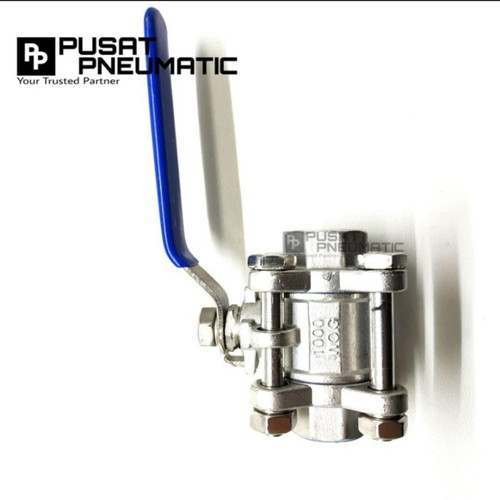 4" STOP KRAN AIR BALL VALVE STAINLESS SANKYO 3PC BODY