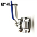 4" STOP KRAN AIR BALL VALVE STAINLESS SANKYO 3PC BODY