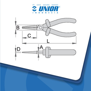 UNIOR Long round nose pliers - 476/1VDEDP