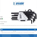 UNIOR Set of wrenches with TX profile in plastic clip - 220/7TXPH