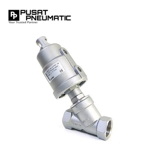 1" Angle Seat Valve Full Stainless Double Acting Size 1 Inch