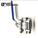 1 1/2" STOP KRAN AIR BALL VALVE STAINLESS SANKYO 3PC BODY