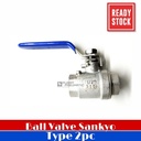 1 1/4" STOP KRAN AIR BALL VALVE STAINLESS SANKYO FULL BORE 2PC BODY