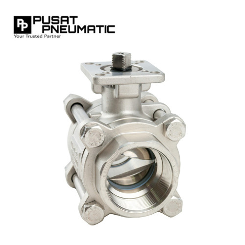 1" STOP KRAN AIR BALL VALVE 3PC MOUNTING PAD STAINLESS ACTUATOR