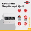 Stop Kontak Kabel Extension Terminal Listrik 3 Lubang Brennenstuhl Clampable socket strip 3 socket 3m / Colokan Listrik Jenis Penjepit 3 Meter- 1150070
