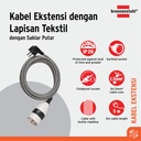 Sambungan Kabel 1 Lubang Brennenstuhl Kabel 5M Textile extension cable switch on/off rotary / Colokan Listrik Kabel 5 Meter dengan switch On Off Putar - 61830020