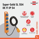Stop Kontak Kabel Extension Terminal Listrik 5 Lubang Brennenstuhl Super Solid SL554 DE FI 5 Socket 5m IP54 Outdoor / Colokan Listrik Kabel Ekstensi 5 Meter dengan Switch On Off -900805