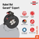 Kabel Rol 4 Lubang Brennenstuhl Cable Reel Garant Export 25m Hitam / Colokan Listrik 4 Socket dengan Kabel Gulung 25 Meter - 1215056