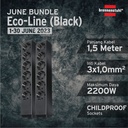 Paket Spesial Stop Kontak  Brennenstuhl Eco-Line Stop Kontak 6-soket