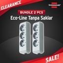 Clerance - Brennenstuhl Eco-Line Stop Kontak 3-soket 1.5m - 9123020018