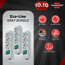 Brennenstuhl Eco-Line Stop Kontak Switch 3-Soket BUNDLE (3pcs)