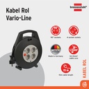 Kabel Rol Terminal Listrik 4 Lubang Brennenstuhl Vario Line 4 Socket 15m / Colokan Listrik dengan Kabel Gulung 15 meter - 1094200