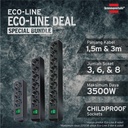 Brennenstuhl Eco-Line Bundle: Kabel Extension 3+6+8 Soket