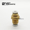 MPM 4 Fitting Bulk Head TUBE-TUBE with Ring Mur Ukuran tube 4 mm